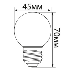 Лампа светодиодная, (1W) 230V E27 розовый G45, LB-37
