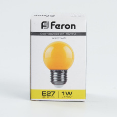 Лампа светодиодная, (1W) 230V E27 желтый G45, LB-37