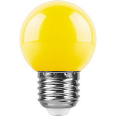 Лампа светодиодная, (1W) 230V E27 желтый G45, LB-37