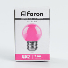 Лампа светодиодная, (1W) 230V E27 розовый G45, LB-37